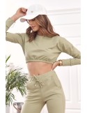 Sportliches Basic-Trainingsanzug-Set in Khaki FI605 – Online-Shop – Boutique